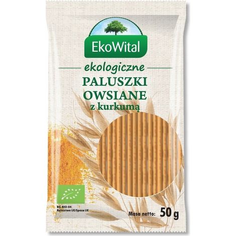 Barritas de avena integral con cúrcuma, ecológicas, 50 g