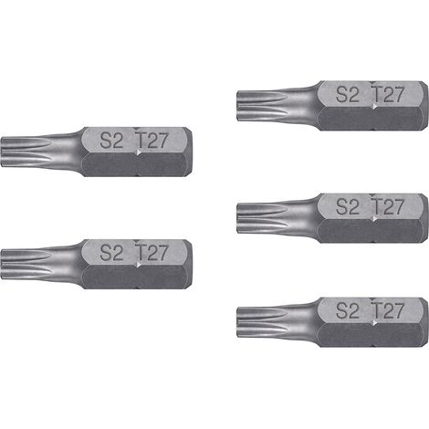 Puntas Torx T27 con seguro para destornillador - 25 mm - 5 puntas
