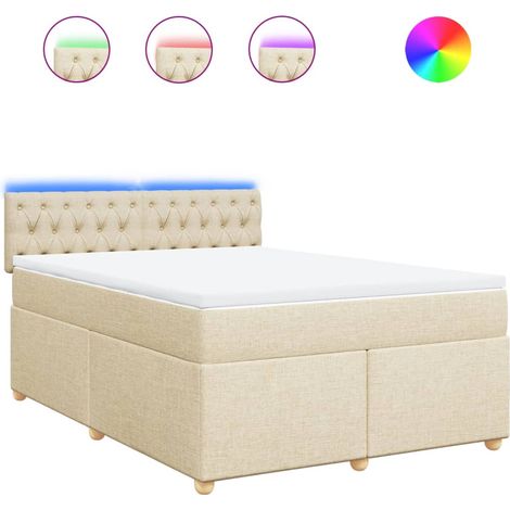Maison Exclusive - Boxspringbett mit Matratze Creme 160x200 cm St