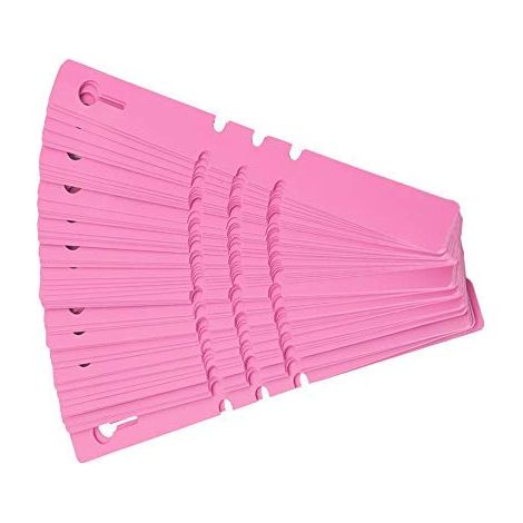 Confezione da 100 etichette rosa in plastica per paletti decorativi da giardino e vivaio.