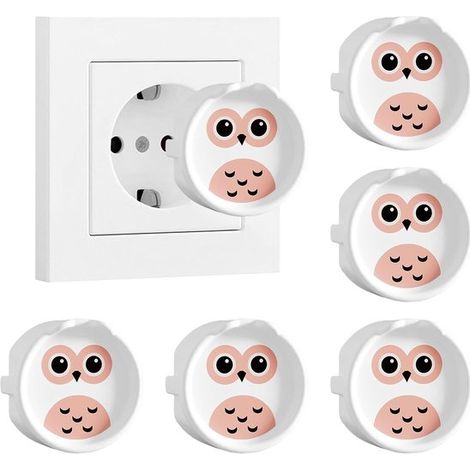 Eulen Steckdosenschutz Sicherheitsstecker Kindersicherung Staub und spritzwassergeschützt 6 Stück Weiß (1/5)