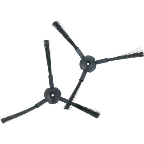 vhbw 2x Seitenbürste kompatibel mit Medion MD16192, MD18500, MD18501, MD18600 Saugroboter - Reinigungsbürsten Set, links/rechts, schwarz