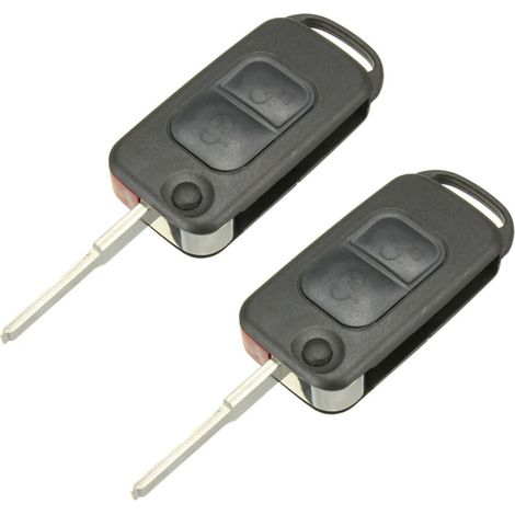 2X Telecomando a 2 pulsanti con custodia, lama, pulsante di scuotimento Hu64 per auto CES W168 W0