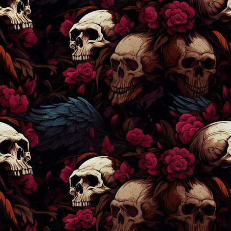Tela decorativa para exteriores Oxford - Motivo de calavera I DX4573 (1/5)