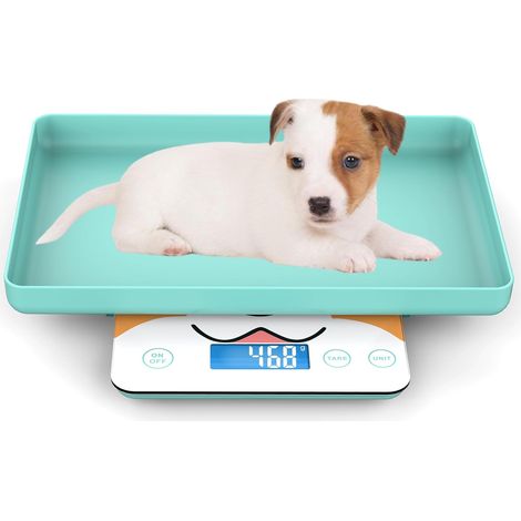 Digitale Mini-Haustierwaage für Neugeborene und Kleintiere, Präzisions-Grammwaage zum Wiegen, Genauigkeit von 0,03 oz, Kapazität von 33 lbs, fünf Einheiten umschaltbar, blau (1/5)
