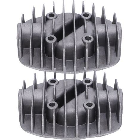 Culasse de Compresseur D'air 2 Pièces, Double, Accessoires de Couvercle de Cylindre, en Fonte D'aluminium pour la Dissipation de la Chaleur, Filetage G1or2in et G3or8in, Distance (1/5)