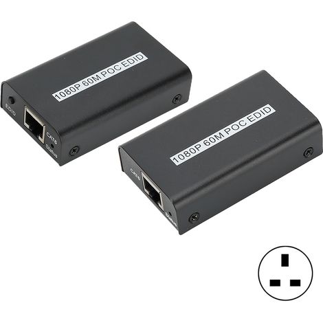 Prolongateur de câble HDMI unique 60 mètres, transmission réseau HD 1080P, prise UK, compatible EDID (1/5)