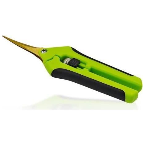Garden Secateurs with Locking Handle, Titanium-Coated Curved Blades for Bonsai, Roses, Plants, and Bouquets