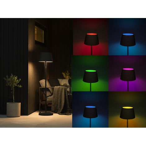 4in1 Akku Outdoor Stehleuchte POMEZIA mit RGB Farbwechsel, Schwarz, H:150cm (1/5)