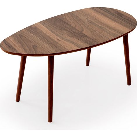 Holz Couchtisch "Nora" 100 x 50 x 45 cm - Nussbaum
