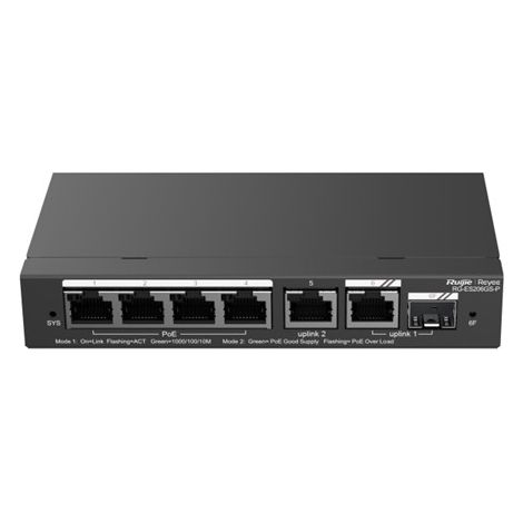 Commutateur réseau Reyee RG-ES206GS-P 6 ports Gigabit 4 PoE+ (1/5)