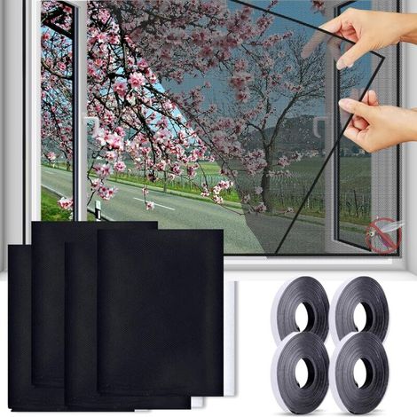 Mosquiteras para Ventana, Mosquitera, 3 Piezas 150 cm x 200 cm Protección Contra Insectos para Ventana Mosquitera para Ventana, Kit de Protección Anti Mosquitos (Blanco) (1/5)