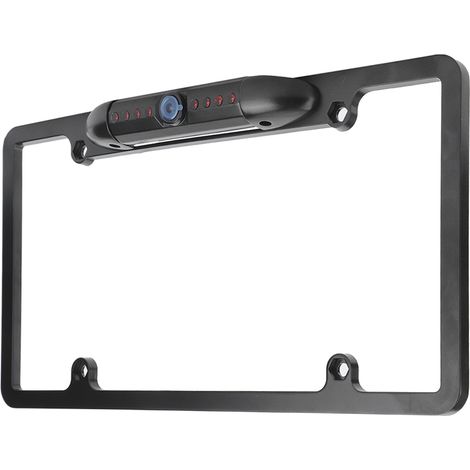 Caméra de recul pour plaque d'immatriculation américaine, objectif grand angle 170°, fonction vision nocturne, étanche, 8 feux d'assistance au recul à LED. (1/5)