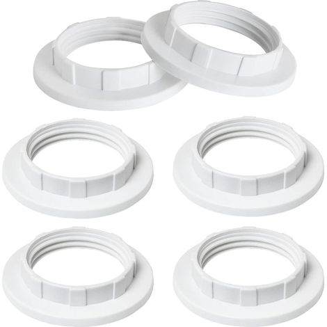 Bague de fixation pour douille E12 blanche, accessoire pour douille de lampe, anneau de fixation pour abat-jour. (1/5)