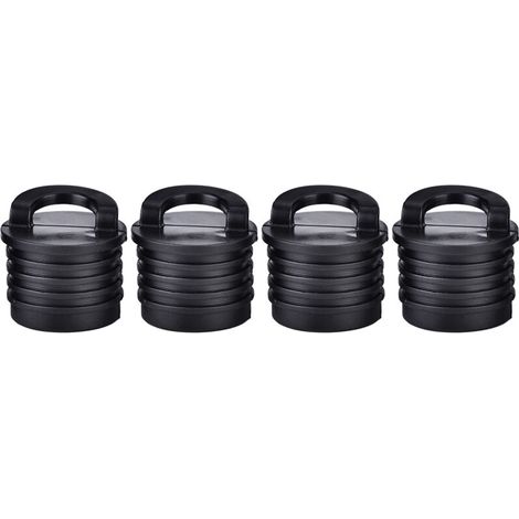 4 Bouchons de Vidange pour Kayak Canoë Bateau, Bouchons Étanches Noirs, Accessoires Nautiques