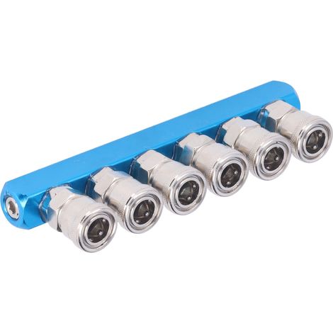 Bloc de distribution d'air G1/4, répartiteur de tuyau d'air droit, collecteur pneumatique avec connecteur SML-6 (1/5)
