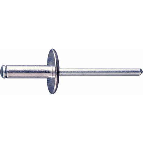 Index – Rivets tête large aluminium 4,8 x 16 – Boîte de 250 – Pour fixation mécanique dans matériaux variés – Résistance à la déformation