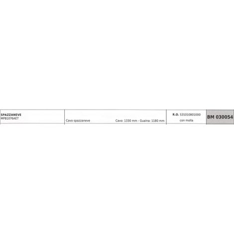 Cavo spazzaneve con molla MAORI spazzaneve MPB107AET cavo 1330 mm guaina 1180 mm