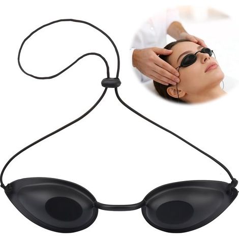 Occhiali di sicurezza - Maschera oculare laser - Trattamenti di bellezza - Design ergonomico - 14,9 x 9,1 cm - Nero (1/5)