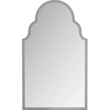 Miroir mural rectangulaire 61x101 cm cadre métal argenté pour salle de bain et décoration intérieure (1/5)