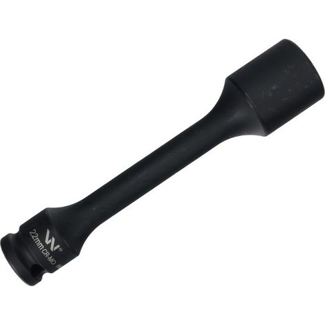 Vaso de impacto de 1/2", hexagonal delgado y muy largo, fabricado en acero CrMo de 22 mm, longitud 150 mm, utilizado en mecánica para llaves de impacto, Waryński (1/2)