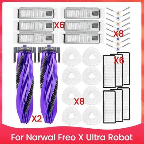 Kit d'accessoires 30 pièces pour aspirateur Narwal Freo X Ultra : brosse, filtre, sac à poussière, chiffon de nettoyage, accessoires de rechange (1/5)