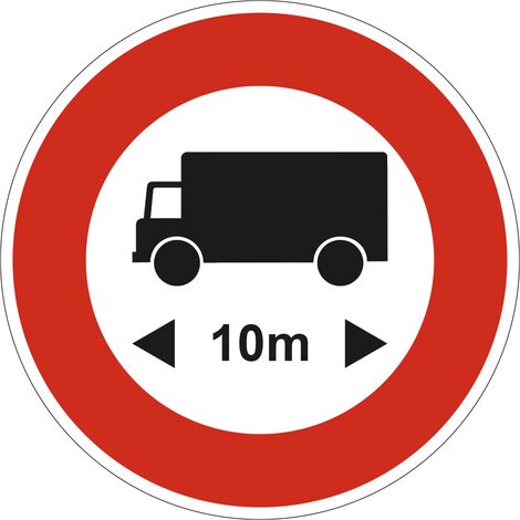 Panneau Accès Interdit aux Véhicules de Transport Dont la Longueur Dépasse 10 m B10a – 450 mm – Signalisation Ronde Sécurité Routière – Modèle Bretagne – Aluminium Rétro-réfléchissant NF (1/3)
