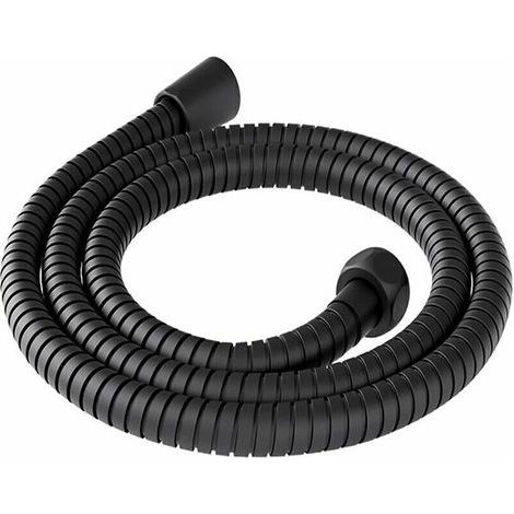 Tubo doccia universale in acciaio inox antitorsione e anticorrosione da 200 cm, tubo doccia flessibile da 2 m, cavo doccia, cavo doccia universale nero (1/4)
