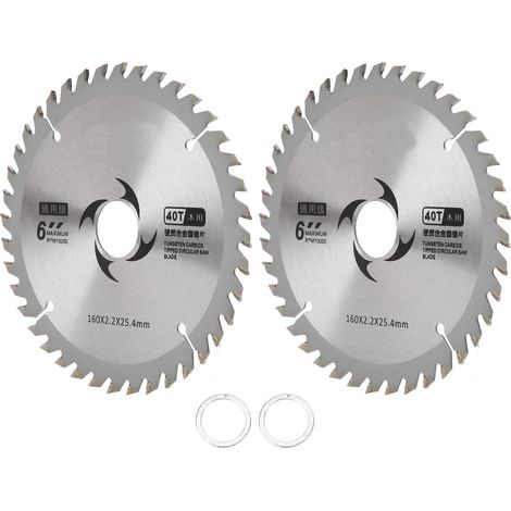 Lot de 2 lames de scie 6 pouces 40 dents en alliage dur pour bois, usage universel en menuiserie (1/5)