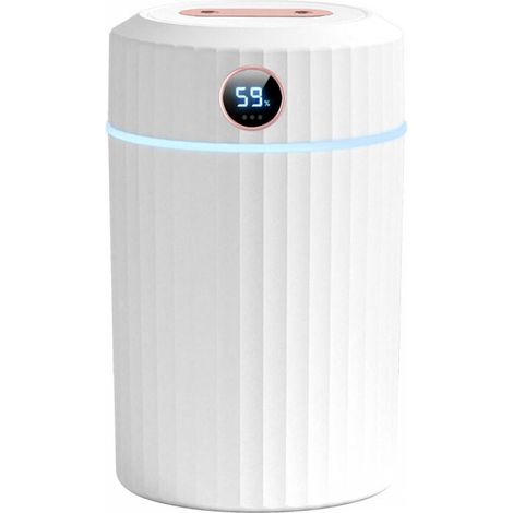 Air Humidifier, 2L Quiet Ultrasonic Humidifier with Thermo-Hygrometer, Dual Nozzle 36 Hours Run Time, Auto Shut-Off, 7 LED, for Home Bedroom Office (1/5)