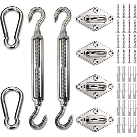 Kit de quincaillerie de 15,2 cm en Acier Inoxydable 304 pour Installation de Voile d'ombrage rectangulaire et carrée (1/5)