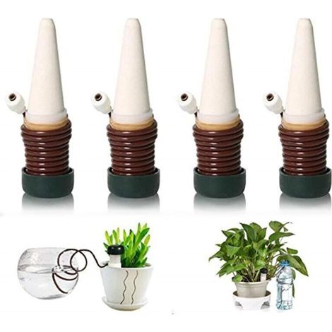 Kit d'irrigation goutte à goutte à 4 bouteilles, arrosage automatique des plantes, adapté aux plantes d'intérieur et d'extérieur (1/4)