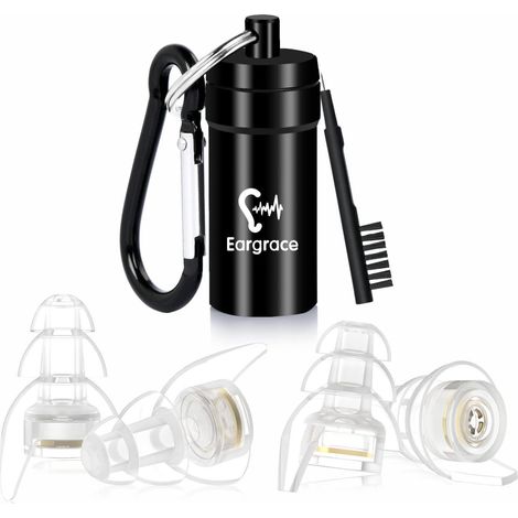 Gehörschutz Ohrstöpsel für Konzerte, 2 Paar, NRR 23dB, inkl. Aluminium-Etui (1/5)