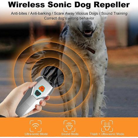 Antibellgerät für Hunde: Dual-Sensor-Gerät mit LED-Taschenlampe und Ultraschall-Hundebellfunktion