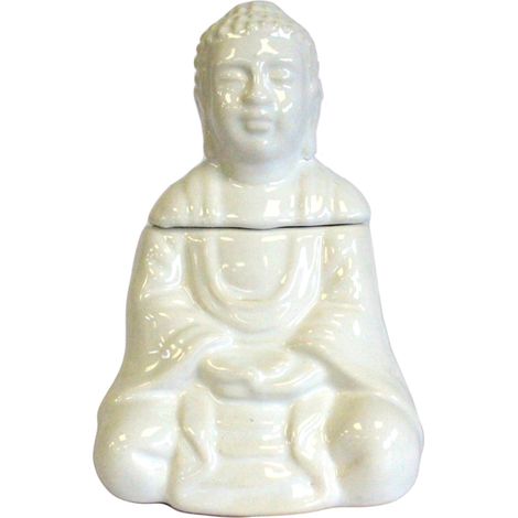 Brûleur à Huile Bouddha Assis - Blanc- Vendu par 1 (1/4)