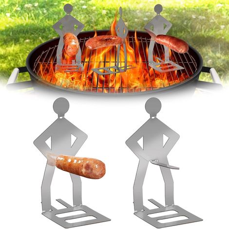 Tragbarer Hot-Dog-Ständer - Edelstahl - Für Grillabende, Würstchen - Grillzubehör für Geburtstagsfeiern, Camping im Freien für Männer (2 Stück) (1/5)