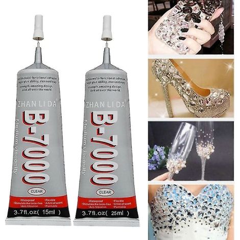 Colle pour strass, cristaux, bijoux (9 ml, 15 ml, 25 ml), aiguilles, résine époxy, bricolage (15 ml) (1/4)