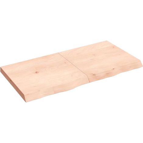 Tischplatte 120x60x(2-6) cm Massivholz Eiche Unbehandelt