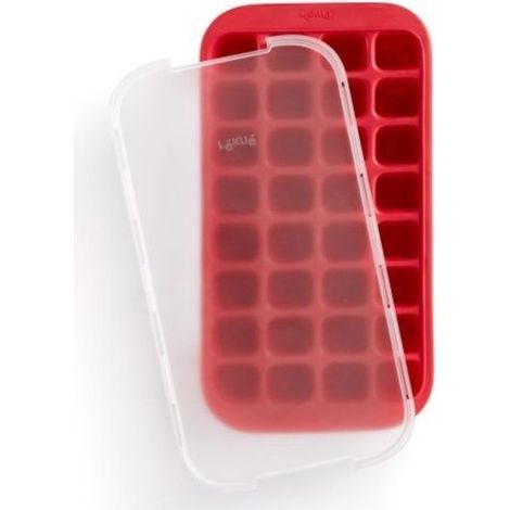 Vaschetta con Coperchio per 32 Cubetti di Ghiaccio Quadrati Lekue Red - 882203