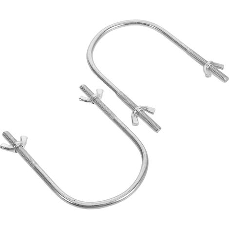 Crochets de Support de Poulie en Métal Argenté de U Lot de 2 Base Assemblage Rapide pour Radiateur à Huile Adapté pour Chambre et Toute Pièce (1/5)