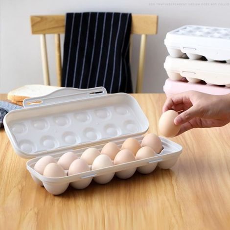 Porte - oeufs avec couvercle pour réfrigérateur,18 Conteneur de Stockage d'oeufs Support à œufs pour Réfrigérateur(rose) (1/4)