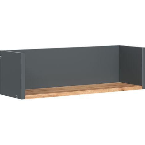 Estantería de pared Viktor, Antracita/roble dorado, 67.8 x 20 cm, Vicco