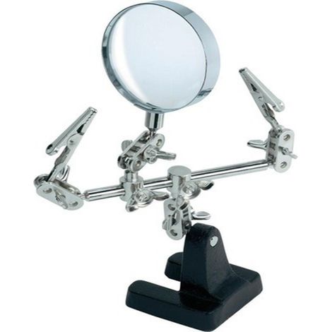 Terza mano con clip lente ingrandimento lavori precisione riparazioni saldature (1/4)