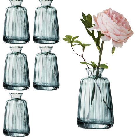 Vase En Verre - 11 X 3 5 Cm - Pour Fleurs Et Decoration De Table - Lot De 6 (1/5)