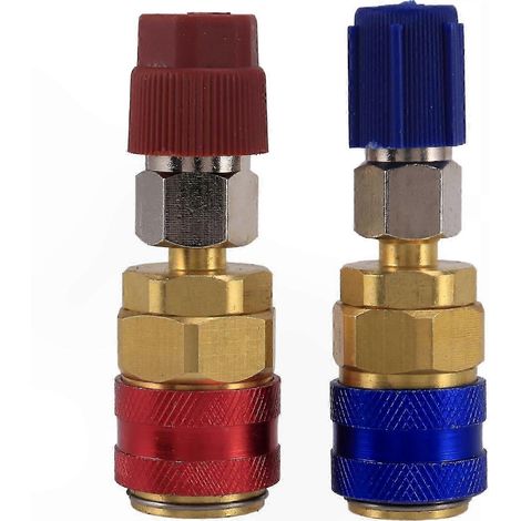 Adaptateur à connexion rapide pour climatisation automobile R134A, à expansion latérale haute et basse pression (1/5)