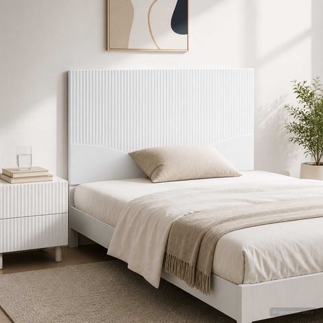 vidaXL Cabecero montada en la pared HOORN Blanco Brillante (1/5)