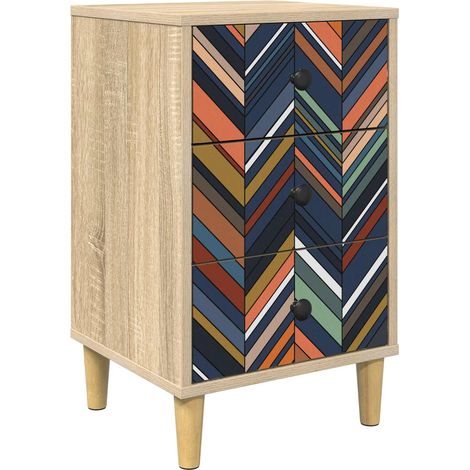 Table de chevet étroite, Table d'appoint OMMEN Chêne Sonoma 36x33x60 cm (1/5)