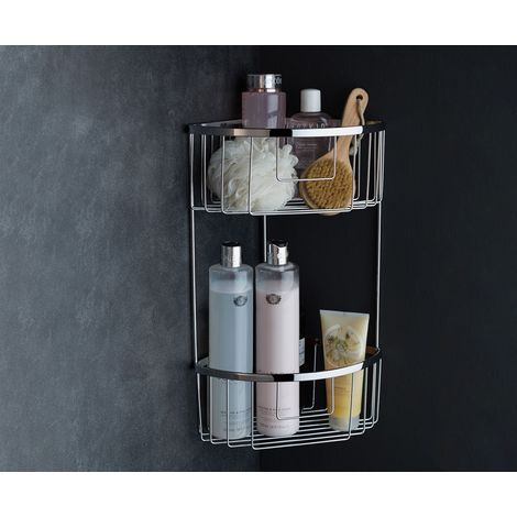 Jabonera Rejilla Baño Doble Triangular T11 AISI 304 Cromo (1/3)