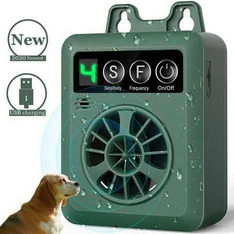 Suppresseur d'écorce ultrasonique pour animaux de compagnie, anti-aboiement de chien, outil silencieux anti-aboiement 4 forces,Bouchon anti-aboiement à ultrasons auto-identifiant rechargeable(vert) (1/5)