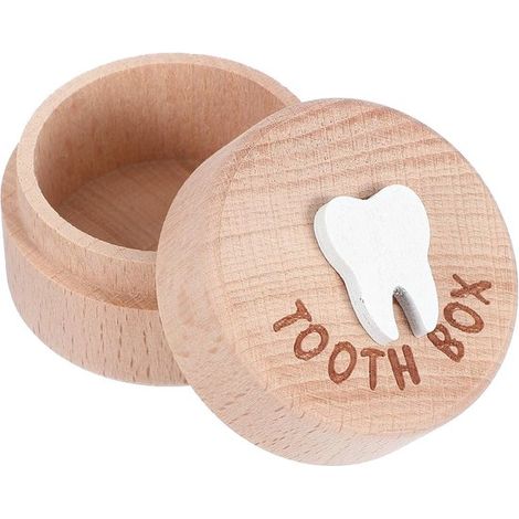 Boîte à dents de lait, boîte en bois sculptée avec une dent en 3D, pour ranger les dents de lait perdues, souvenir, dent de lait perdue (1/5)